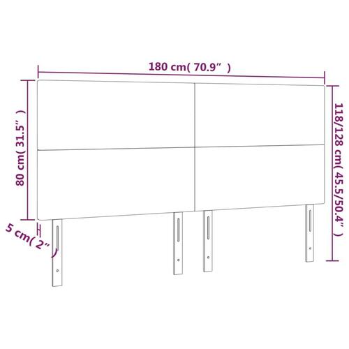 Sengegavle 4 stk. 90x5x78/88 cm stof cremefarvet