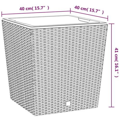 Plantekrukke 37/64 l udtagelig indsats PP rattanlook hvid