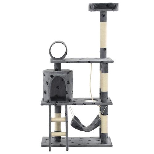 Kradsetræ til katte med sisal-kradsestolper 140 cm grå poteprint