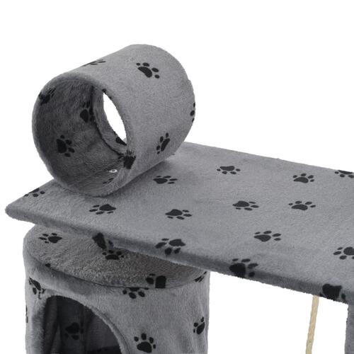 Kradsetræ til katte med sisal-kradsestolper 140 cm grå poteprint