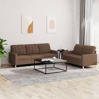 2 personers sofa med hynder stof brun