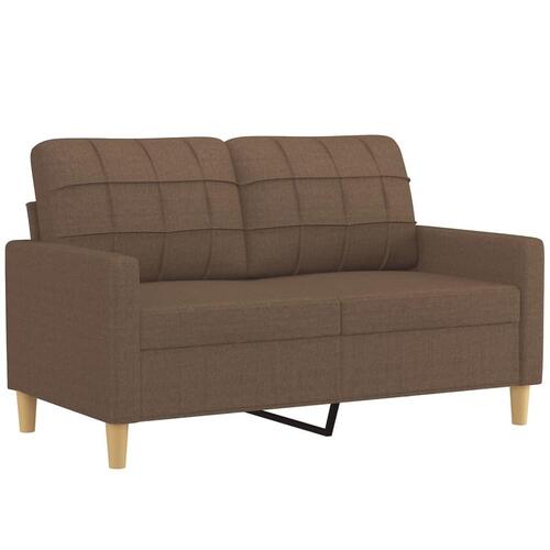2 personers sofa med hynder stof brun