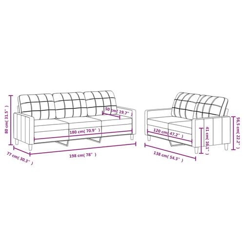 2 personers sofa med hynder stof brun