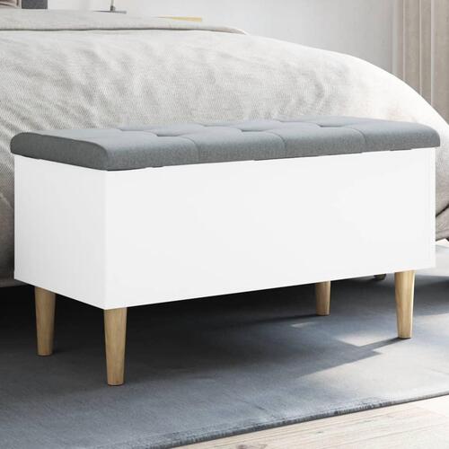 Opbevaringsbænk 82x42x46 cm konstrueret træ hvid