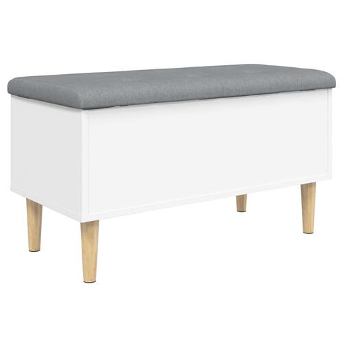 Opbevaringsbænk 82x42x46 cm konstrueret træ hvid