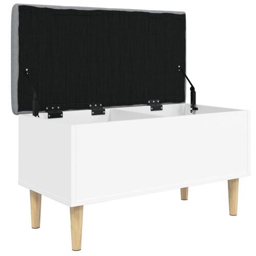 Opbevaringsbænk 82x42x46 cm konstrueret træ hvid