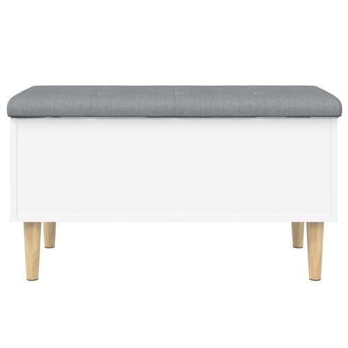 Opbevaringsbænk 82x42x46 cm konstrueret træ hvid