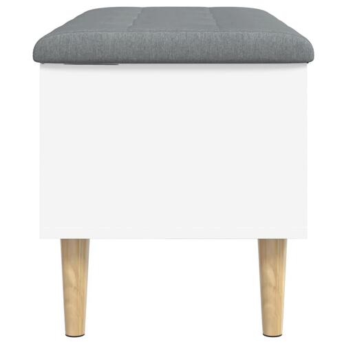 Opbevaringsbænk 82x42x46 cm konstrueret træ hvid