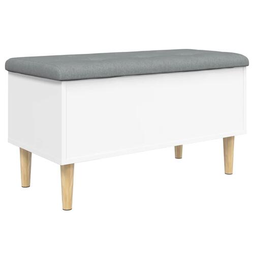 Opbevaringsbænk 82x42x46 cm konstrueret træ hvid