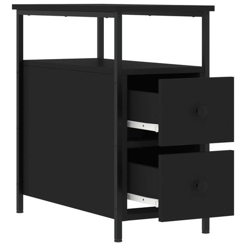 Sengebord 30x60x60 cm konstrueret træ sort