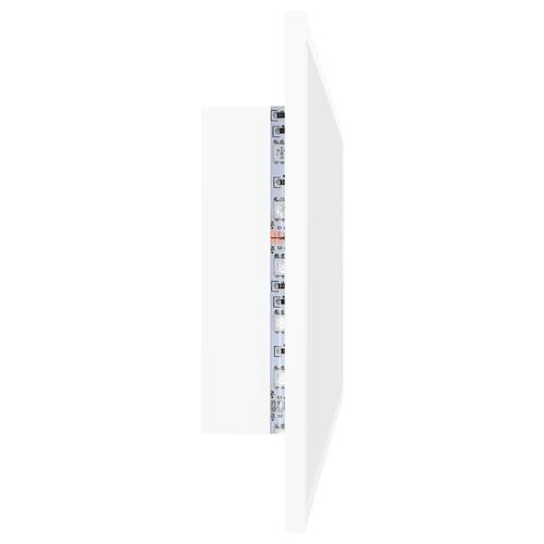 Badeværelsesspejl med LED-lys 100x8,5x37 cm akryl hvid