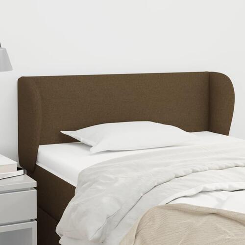 Sengegavl med kanter 103x23x78/88 cm stof mørkebrun