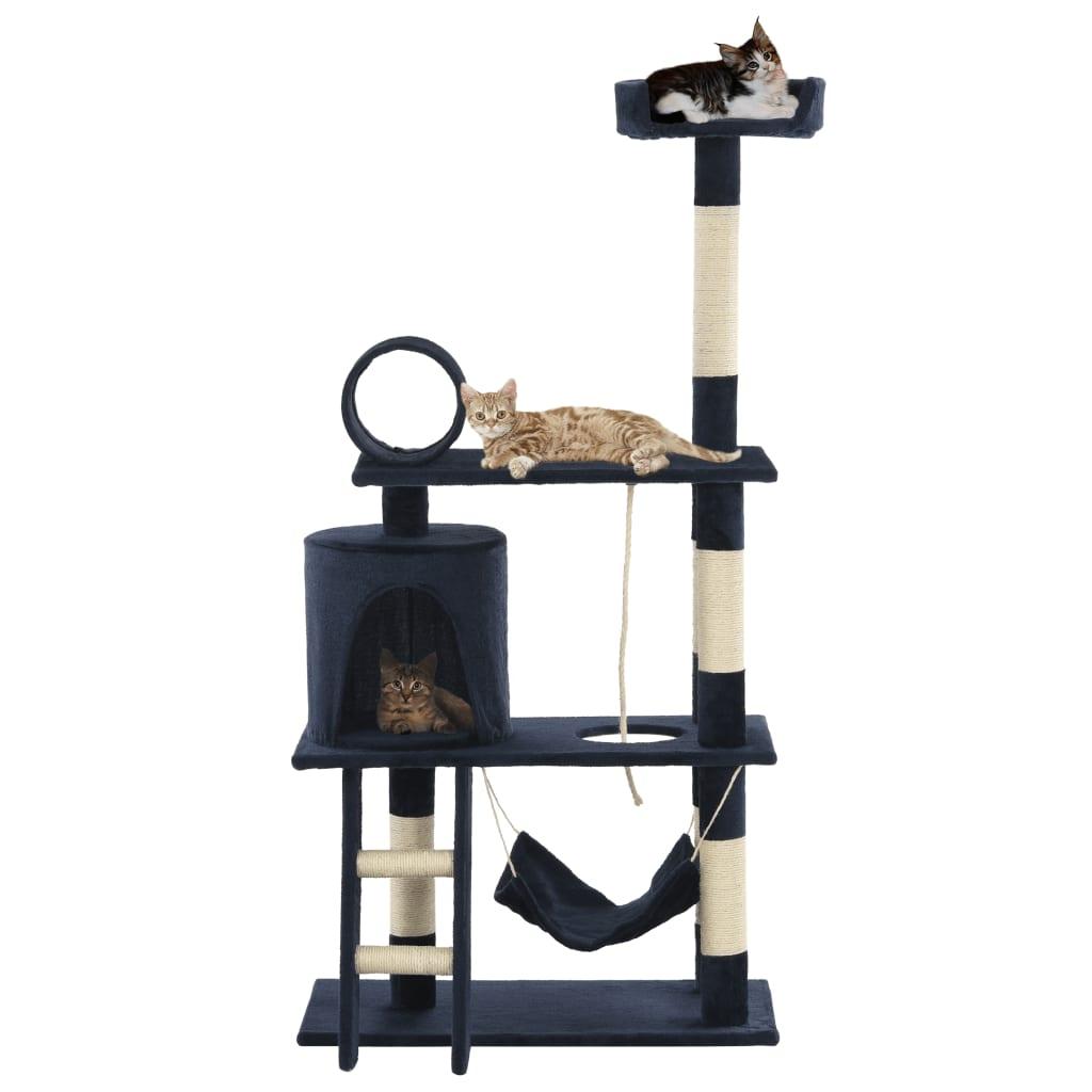 Kradsetræ med sisal til katte 140 cm mørkeblå