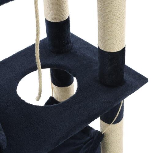 Kradsetræ med sisal til katte 140 cm mørkeblå