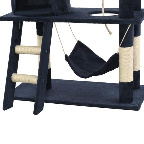 Kradsetræ med sisal til katte 140 cm mørkeblå