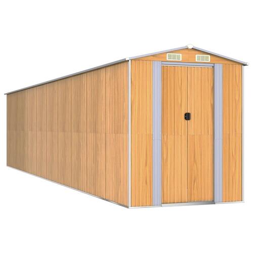 Haveskur 192x855x223 cm galvaniseret stål lysebrun