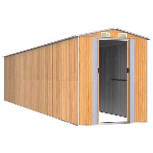 Haveskur 192x855x223 cm galvaniseret stål lysebrun