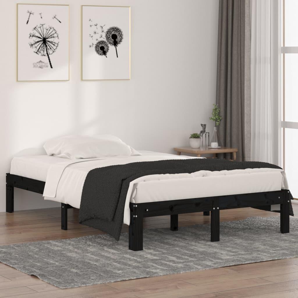 Sengeramme 120x190 cm Small Double massivt træ sort