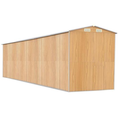 Haveskur 192x855x223 cm galvaniseret stål lysebrun