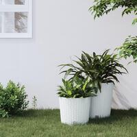 Plantekrukke 15/15,3 l udtagelig indsats PP rattanlook hvid
