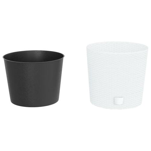 Plantekrukke 15/15,3 l udtagelig indsats PP rattanlook hvid
