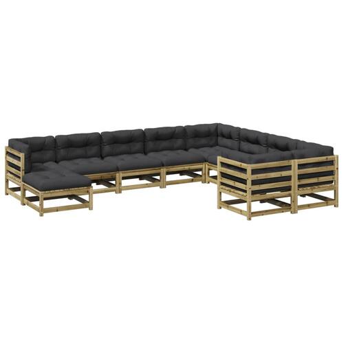 Sofasæt til haven 4 dele med hynder imprægneret fyrretræ