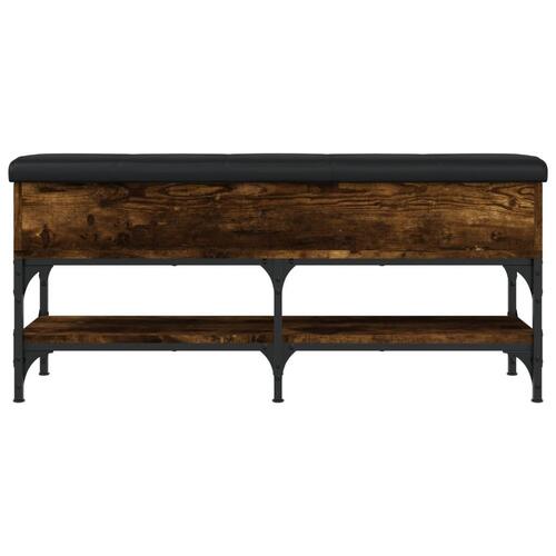 Skobænk 102x32x45 cm konstrueret træ røget egetræsfarve