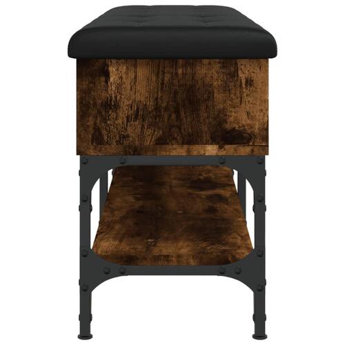Skobænk 102x32x45 cm konstrueret træ røget egetræsfarve