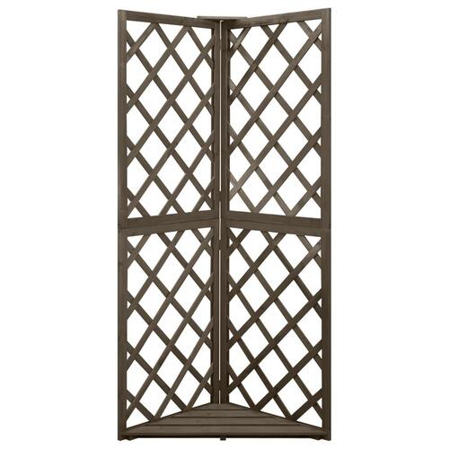 Espalier til hjørne 50x50x145 cm massivt grantræ grå