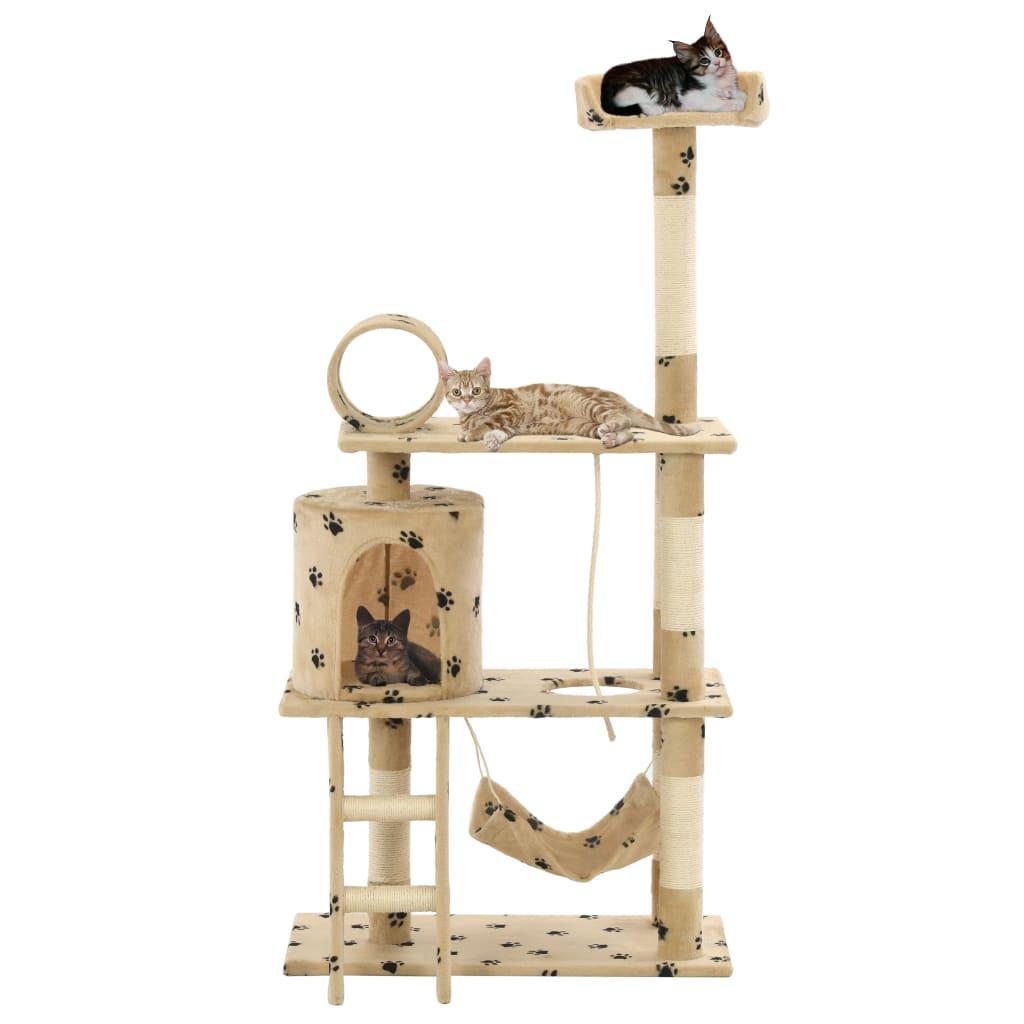 Kradsetræ til katte med sisal-kradsestolper 140 cm beige poteprint