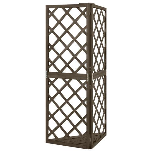 Espalier til hjørne 50x50x145 cm massivt grantræ grå