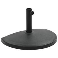 Parasolfod halvrund polyresin 15 kg sort