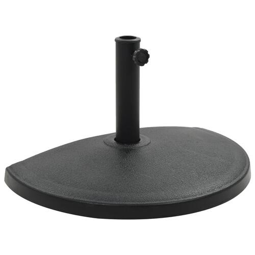 Parasolfod halvrund polyresin 15 kg sort