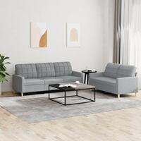2 personers sofa med hynder stof lysegrå