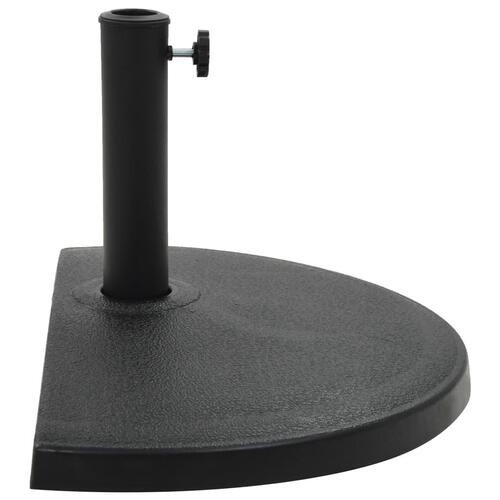 Parasolfod halvrund polyresin 15 kg sort