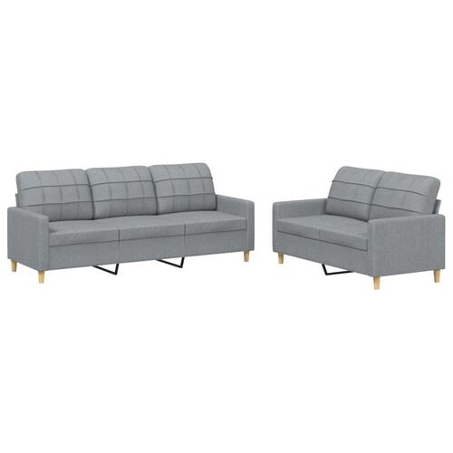 2 personers sofa med hynder stof lysegrå