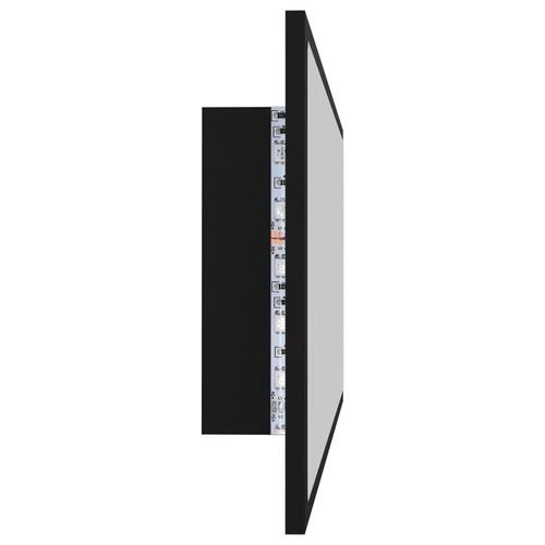 Badeværelsesspejl med LED-lys 100x8,5x37 cm akryl sort