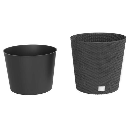 Plantekrukke 35/37,5 l udtagelig indsats PP rattanlook antracit