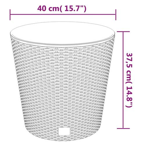 Plantekrukke 35/37,5 l udtagelig indsats PP rattanlook antracit