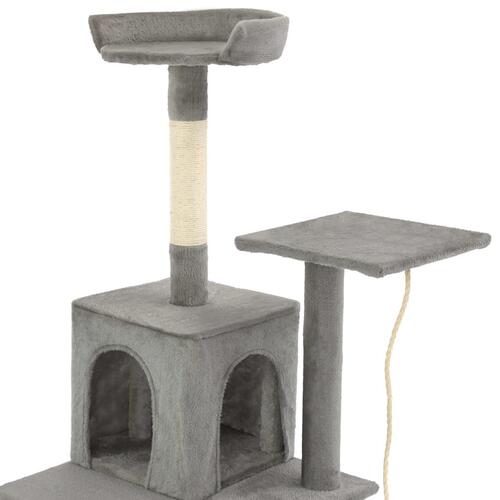 Kradsetræ til katte med sisal-kradsestolper 120 cm grå