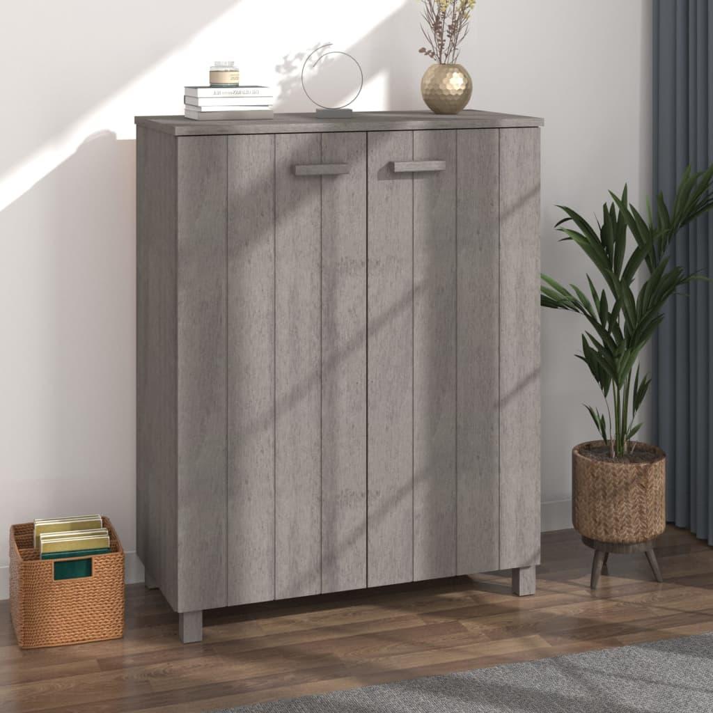 Skoskab HAMAR 85x40x108 cm massivt fyrretræ lysegrå