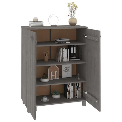 Skoskab HAMAR 85x40x108 cm massivt fyrretræ lysegrå