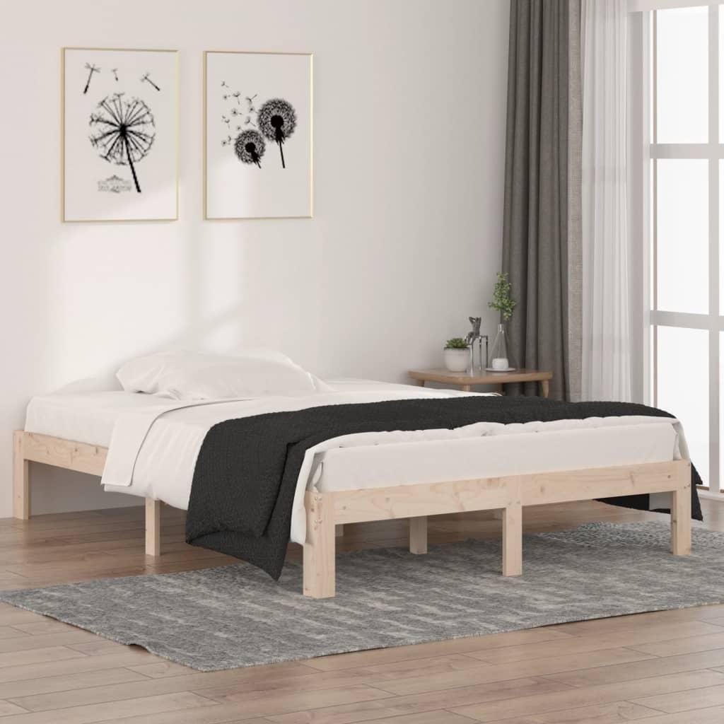Sengeramme 135x190 cm massivt træ