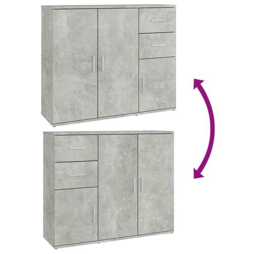 Skænk 91x29,5x75 cm konstrueret træ betongrå
