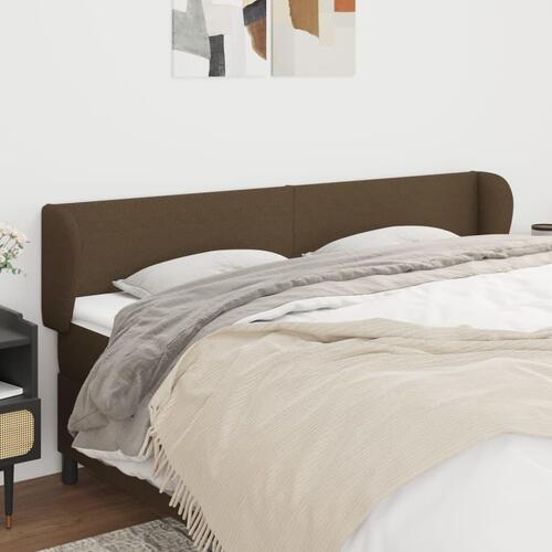 Sengegavl med kanter 163x23x78/88 cm stof mørkebrun