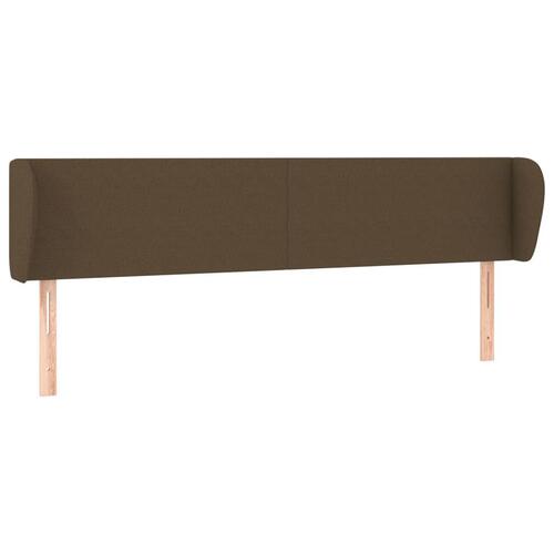 Sengegavl med kanter 163x23x78/88 cm stof mørkebrun