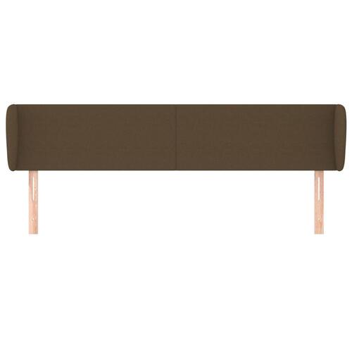 Sengegavl med kanter 163x23x78/88 cm stof mørkebrun