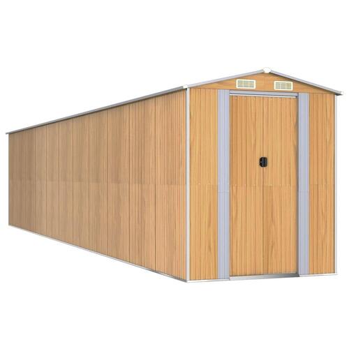 Haveskur 192x938x223 cm galvaniseret stål lysebrun