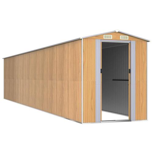 Haveskur 192x938x223 cm galvaniseret stål lysebrun