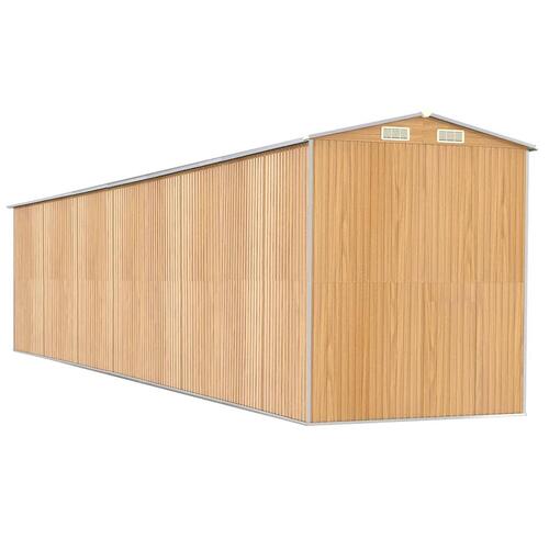 Haveskur 192x938x223 cm galvaniseret stål lysebrun